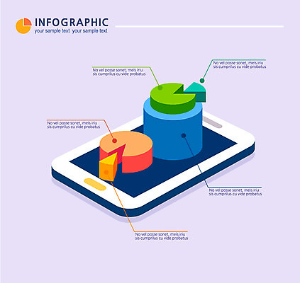 컬러 일러스트 비즈니스 통계 그래프 정보기술 사람없음 스마트폰 컬러풀 자료 인포그래픽 원그래프 국내일러스트 AI파일 기술 핸드폰 스마트기기 파일형식 벡터