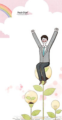 전신 PSD 남자 무지개 일러스트 전구 새출발 새로움 한명 사람 앉기 성인 새싹 만세 남자만 남자한명만 성인남자만 성인만 국내일러스트 자연요소 식물 1 컨셉 모션 출발 파일형식