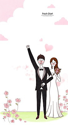 PSD 식물 부부 커플 여자 남자 꽃 부케 웨딩드레스 결혼 일러스트 새출발 새로움 사람 정장 턱시도 성인 두명 만세 성인만 국내일러스트 드레스 옷 꽃다발 컨셉 관계 모션 이벤트 출발 파일형식