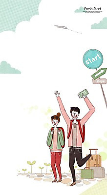 전신 PSD 커플 여자 남자 여행 가방 일러스트 새출발 새로움 서기 사람 성인 두명 캐리어 표지판 시작 여권 성인만 국내일러스트 잡화 컨셉 관계 모션 알림판 여행가방 출발 파일형식