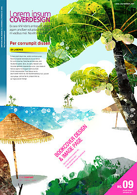 PSD 나무 템플릿 편집 표지디자인 북디자인 계절 표지 포스터 리플렛 바다 여행 백그라운드 북커버 팜플렛 사람없음 여름 야자수 잡지 표지샘플 이미지템플릿 식물 간행물 파일형식