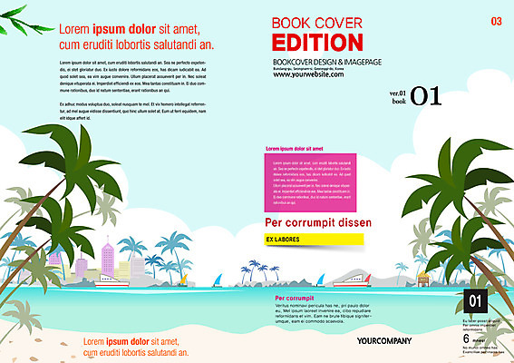 PSD 나무 구름 템플릿 편집 표지디자인 북디자인 계절 표지 리플렛 백그라운드 북커버 하늘 팜플렛 해변 사람없음 여름 야자수 잡지 표지샘플 이미지템플릿 자연요소 식물 바다 간행물 파일형식