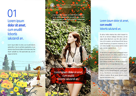 PSD 외국인 나무 템플릿 편집 표지디자인 북디자인 계절 여자 꽃잎 리플렛 여행 백그라운드 북커버 3단접지 돌담 한명 사람 팜플렛 성인 봄 잡지 성인만 표지샘플 이미지템플릿 식물 1 꽃 인종 간행물 담장 돌_바위 파일형식