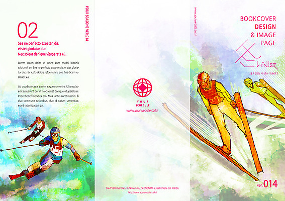 PSD 템플릿 편집 표지디자인 북디자인 계절 리플렛 백그라운드 겨울 북커버 3단접지 스키 겨울스포츠 운동선수 사람 팜플렛 여러명 잡지 스키점프 표지샘플 이미지템플릿 스포츠 다수 간행물 파일형식