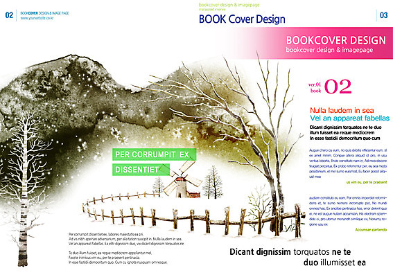 PSD 나무 템플릿 편집 표지디자인 북디자인 계절 표지 리플렛 백그라운드 겨울 북커버 산 팜플렛 사람없음 울타리 풍차 잡지 표지샘플 이미지템플릿 식물 간행물 담장 파일형식