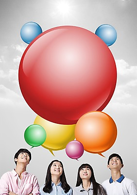 PSD 구름 편집 편집이미지 학생 응시 여학생 여자 교육 남자 남학생 말풍선 생각 청소년 하늘 웃음 사람 동양인 여러명 상반신 10대 한국인 올려보기 청소년교육 십대만 이미지편집 자연요소 시선 다수 모션 표정 인종 파일형식