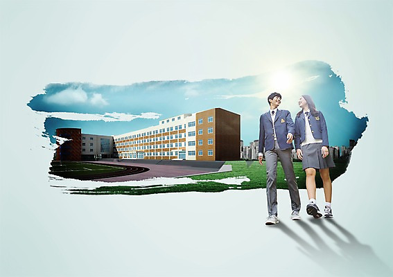 전신 PSD 구름 편집 편집이미지 학생 여학생 여자 교육 남자 교복 남학생 학교 청소년 하늘 대화 서기 사람 동양인 두명 건물 10대 친구 햇빛 마주보기 한국인 청소년교육 십대만 이미지편집 자연요소 건축물 옷 관계 모션 말하기 인종 태양 파일형식