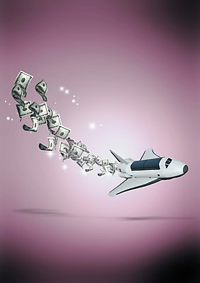 PSD 편집 편집이미지 과학 지폐 돈 날리기 사람없음 반짝임 우주 달러 로켓 첨단과학 우주과학 이미지편집 모션 재산 파일형식