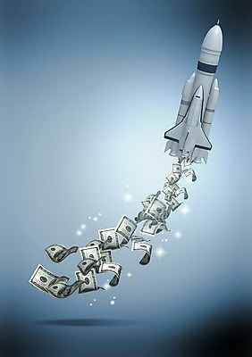 PSD 편집 편집이미지 과학 지폐 돈 날리기 사람없음 반짝임 우주 달러 로켓 첨단과학 우주과학 이미지편집 모션 재산 파일형식