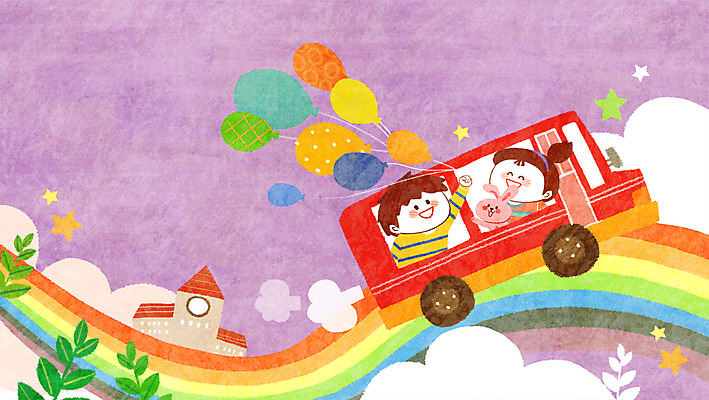 PSD 동물 구름 한마리 여자 남자 행복 별 길 어린이 무지개 일러스트 상상 버스 상상일러스트 사람 두명 토끼 즐거움 어린이상상 풍선 설레임 어린이만 동심 국내일러스트 자연요소 1 감정 육상교통 포유류 대중교통 반려동물 파일형식