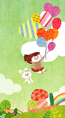 주간 PSD 식물 동물 구름 한마리 여자 행복 어린이 무지개 일러스트 상상 상상일러스트 한명 사람 야외 비행 토끼 즐거움 어린이상상 풍선 설레임 여자만 여자한명만 어린이만 소녀만 소녀한명만 동심 국내일러스트 자연요소 1 감정 포유류 반려동물 파일형식