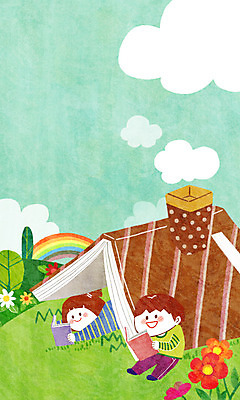 주간 PSD 나무 식물 구름 여자 남자 꽃 행복 어린이 무지개 일러스트 상상 지붕 상상일러스트 사람 야외 두명 책 독서 즐거움 어린이상상 설레임 어린이만 동심 국내일러스트 자연요소 감정 파일형식