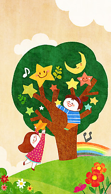 주간 PSD 나무 식물 구름 여자 꽃 행복 별 어린이 무지개 일러스트 상상 상상일러스트 사람 야외 두명 달 즐거움 어린이상상 설레임 여자만 어린이만 소녀만 동심 국내일러스트 자연요소 감정 파일형식