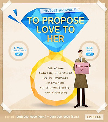 PSD 템플릿 기념일 남자 웹템플릿 프로포즈 이벤트페이지 사랑 한명 사람 이벤트 성인 반지 보석 남자만 남자한명만 성인남자만 성인만 이미지템플릿 1 감정 장신구 광석 페이지 파일형식