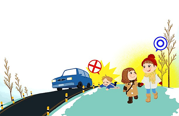 주간 PSD 나무 식물 여자 교육 남자 도로 길 어린이 일러스트 자동차 안전 사람 야외 세명 금지 눈 위험 불안 예방 빙판길 어린이만 국내일러스트 자연요소 감정 육상교통 컨셉 교통시설 날씨 파일형식