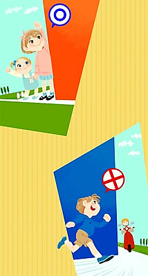 주간 PSD 식물 구름 여자 교육 남자 어린이 일러스트 하늘 안전 사람 잔디 여러명 야외 금지 오토바이 모퉁이 위험 불안 예방 어린이만 국내일러스트 자연요소 감정 다수 컨셉 바이크 파일형식