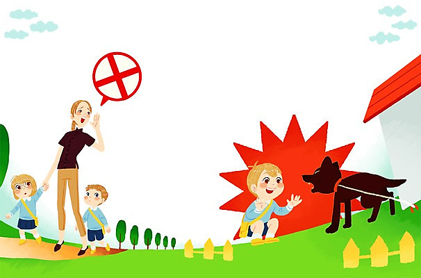 주간 PSD 나무 식물 동물 구름 여자 교육 남자 길 어린이 일러스트 안전 잔디 여러명 성인 야외 금지 개 위험 불안 예방 개집 맹견 국내일러스트 자연요소 감정 다수 컨셉 포유류 사람 애견용품 파일형식