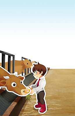 PSD 남자 일러스트 한명 사람 성인 야외 가축 비즈니스맨 소 축산업 귀농 여물 남자만 남자한명만 성인남자만 성인만 국내일러스트 동물 1 산업 농업 비즈니스 포유류 직장인 파일형식