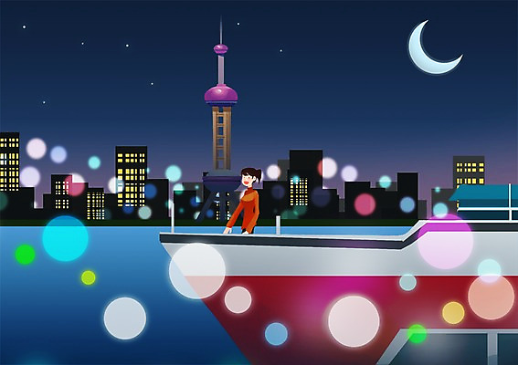 PSD 여자 별 야경 일러스트 중국문화 한명 사람 성인 야외 건물 중국 도시 초승달 전통의상 유람선 즐거움 전통체험 중국전통 중국여행 동방명주 여자만 여자한명만 성인여자만 성인만 국내일러스트 자연요소 1 동양문화 전통 건축물 감정 아시아 외국문화 해외여행 배_교통 달 체험 야간 파일형식 풍경_경치