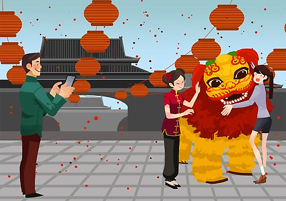 주간 PSD 여자 남자 일러스트 하늘 중국문화 사람 성인 야외 세명 스마트폰 축제 중국 성 전통의상 치파오 즐거움 연등 전통체험 중국전통 중국여행 사자춤 사자탈 성인만 국내일러스트 자연요소 동양문화 전통 건축물 감정 아시아 외국문화 해외여행 핸드폰 스마트기기 등불 춤 체험 불교용품 탈 파일형식