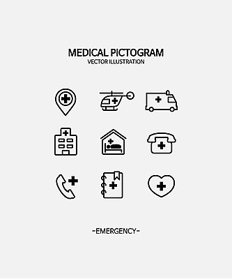 아이콘 의학 사람모양 병원 사람없음 세트 픽토그램 환자 헬리콥터 구급차 전화기 서류판 응급상황 2D아이콘 AI파일 모양 자동차 비행기 사무용품 응급 파일형식 벡터