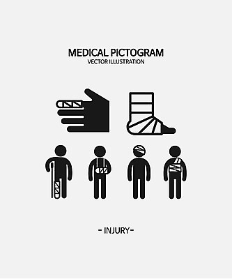 아이콘 손 의학 발 사람모양 사람없음 세트 픽토그램 상처 붕대 목발 2D아이콘 AI파일 모양 의료기기 신체부위 파일형식 벡터