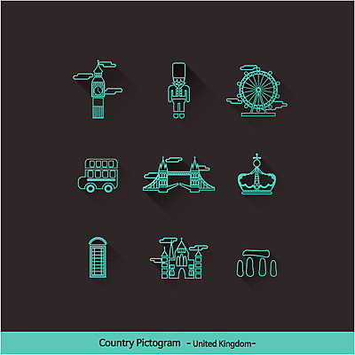 아이콘 나라 왕관 영국 사람없음 관광지 세트 픽토그램 세계 문화재 병정 빅벤 이층버스 랜드마크 런던브릿지 런던아이 솔즈베리 스톤헨지 2D아이콘 AI파일 유럽 여행 버스 다리_건축물 시계탑 런던 파일형식 벡터