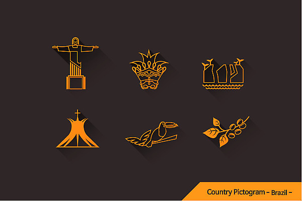 아이콘 나라 커피 조류 가면 사람없음 관광지 세트 픽토그램 세계 문화재 원두 브라질 랜드마크 메트로폴리탄 삼바 이과수폭포 토코투칸 2D아이콘 AI파일 동물 음료 여행 폭포 남아메리카 파일형식 벡터