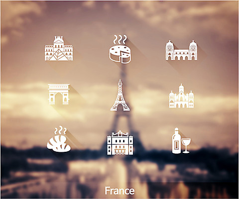 아이콘 해외 나라 빵 백그라운드 치즈 사람없음 관광지 세트 픽토그램 세계 와인 문화재 프랑스 에펠탑 개선문 랜드마크 루브르박물관 몽마르트르 베르사유궁전 오르세미술관 2D아이콘 AI파일 유럽 음식 여행 유제품 주류 궁전 박물관 파리 파일형식 벡터