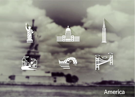 아이콘 해외 나라 백그라운드 사람없음 관광지 세트 픽토그램 세계 미국 문화재 성조기 자유의여신상 금문교 그랜드캐니언 랜드마크 백악관 엠파이어스테이트빌딩 2D아이콘 AI파일 여행 북아메리카 빌딩 세계문화유산 다리_건축물 국기 파일형식 벡터