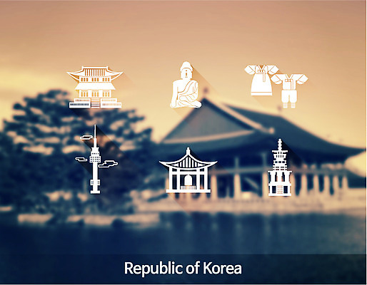 아이콘 나라 백그라운드 사람없음 관광지 세트 픽토그램 세계 문화재 전통의상 한복 불상 경복궁 남산타워 다보탑 랜드마크 석굴암 2D아이콘 AI파일 한국전통 전통 여행 불교 한국 궁전 석탑 남산 불국사 파일형식 벡터