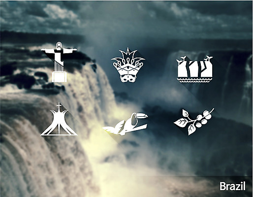 아이콘 해외 나라 커피 백그라운드 조류 가면 사람없음 관광지 세트 픽토그램 세계 문화재 원두 브라질 랜드마크 메트로폴리탄 삼바 이과수폭포 토코투칸 2D아이콘 AI파일 동물 음료 여행 폭포 남아메리카 파일형식 벡터