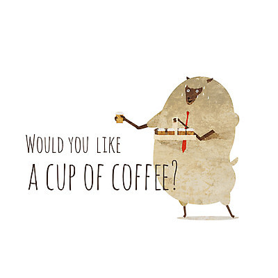 PSD 동물 캐릭터 한마리 커피 동물캐릭터 일러스트 넥타이 들기 사람없음 양 땀 열정 양캐릭터 심부름 일러캐릭터 1 잡화 감정 음료 포유류 모션 파일형식