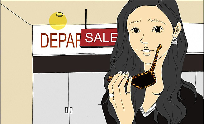 PSD 라이프스타일 여자 일러스트 실내 한명 사람 성인 쇼핑 선글라스 만화 백화점 아트툰 여자만 여자한명만 성인여자만 성인만 국내일러스트 1 안경 내부 생활 상점 그림 파일형식