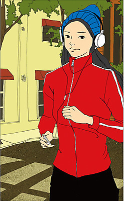 주간 PSD 라이프스타일 여자 음악 일러스트 거리 한명 사람 성인 야외 건물 조깅 운동 헤드셋 MP3 만화 아트툰 여자만 여자한명만 성인여자만 성인만 국내일러스트 자연요소 1 건축물 음향기기 문화예술 건강 생활 전자제품 헤드폰 그림 파일형식