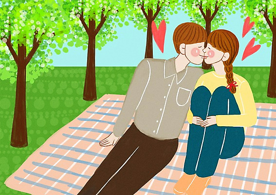 주간 PSD 나무 식물 커플 계절 공원 여자 남자 행복 데이트 일러스트 키스 사랑 사람 성인 야외 두명 봄 하트 돗자리 성인만 국내일러스트 자연요소 모양 공공시설 감정 관계 애정표현 파일형식