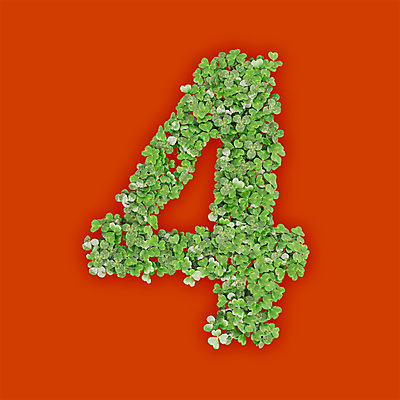 PSD 식물 편집이미지 문자 텍스트 타이포그라피 사람없음 초록색 숫자 3D 새싹 주황색 풀 4 사 클로버 편집3D 컬러 디지털합성 파일형식