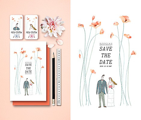 PSD 식물 템플릿 편집 표지디자인 커플 여자 남자 꽃 웨딩드레스 결혼 결혼식 봉투 자 종류 사랑 사람 성인 두명 연필 편지 청첩장 엽서 초대장 목업 성인만 이미지템플릿 카드프레임 드레스 감정 관계 문구용품 학용품 카드_감사 프레임 이벤트 필기구 파일형식