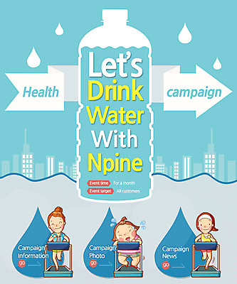 PSD 템플릿 여자 캠페인 웹템플릿 이벤트페이지 건강 사람 이벤트 성인 세명 물 달리기 운동 헬스 물방울 물병 런닝머신 여자만 성인여자만 성인만 이미지템플릿 자연요소 모션 운동기구 물통 페이지 파일형식