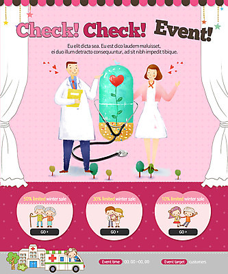 PSD 템플릿 여자 노년 남자 어린이 웹템플릿 청진기 이벤트페이지 건강 사람 이벤트 여러명 성인 간호사 의사 구급차 건강검진 이미지템플릿 다수 의료기기 자동차 의료진 검사_조사 페이지 파일형식