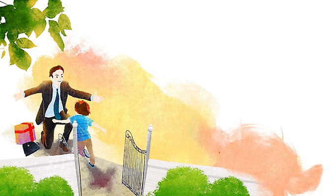 주간 PSD 남자 아들 어린이 일러스트 선물 사람 성인 야외 두명 기쁨 아빠 감사 마중 퇴근길 부자지간 남자만 국내일러스트 자연요소 감정 가족 퇴근 파일형식