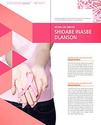 PSD 템플릿 편집 표지디자인 북디자인 손 출판디자인 리본 내지 리플렛 캠페인 분홍색 백그라운드 2단접지 북커버 건강 주사기 들기 팜플렛 신체부위 치료 알약 약 질병 유방암 이미지템플릿 컬러 의학 의료기기 모션 사람 암 파일형식