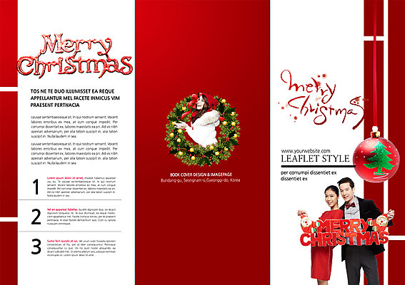 PSD 서양인 외국인 백인 템플릿 편집 표지디자인 북디자인 커플 출판디자인 여자 표지 남자 리플렛 백그라운드 크리스마스장식 크리스마스 북커버 3단접지 들기 사람 이벤트 팜플렛 상반신 20대 성인 장식 세명 크리스마스트리 화환 장식볼 청년만 성인만 이미지템플릿 기념일 꽃 관계 모션 인종 청년 파일형식