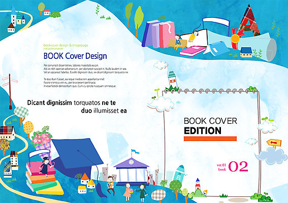 PSD 템플릿 편집 표지디자인 북디자인 여자 교육 남자 어린이 리플렛 북커버 학사모 졸업 학교 사람 팜플렛 여러명 책 공책 잡지 졸업장 어린이만 이미지템플릿 모자_잡화 다수 문구용품 간행물 파일형식