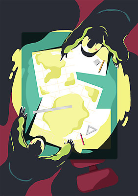 PSD 남자 건축 지도 의자 일러스트 회의 조명 자 공사 사람 성인 두명 연필 건설현장 책상 지우개 열정 남자만 성인남자만 성인만 국내일러스트 감정 가구 비즈니스 문구용품 학용품 건설업 필기구 파일형식