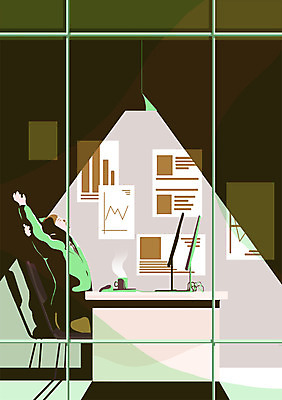 PSD 남자 종이 의자 일러스트 비즈니스 창문 조명 실내 피곤 한명 사람 성인 사무실 모니터 키보드 마우스 직장인 비즈니스맨 커피잔 책상 기지개 열정 야근 남자만 남자한명만 성인남자만 성인만 국내일러스트 직업 1 감정 커피 가구 컨셉 모션 잔 내부 컴퓨터 컴퓨터용품 업무 파일형식