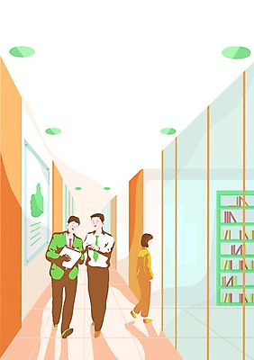 PSD 여자 남자 일러스트 비즈니스 전등 책장 실내 사람 성인 세명 태블릿 사무실 업무 직장인 비즈니스맨 복도 토론 열정 성인만 국내일러스트 직업 감정 가구 조명 내부 전자제품 스마트기기 작업 파일형식