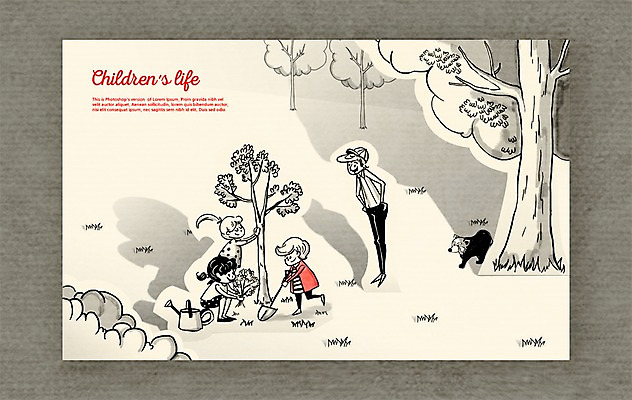 PSD 나무 식물 여자 남자 어린이라이프 어린이 일러스트 사람 소녀 소년 여러명 성인 야외 환경 물뿌리개 풀 페이퍼아트 삽 식목일 너구리 심기 국내일러스트 라이프스타일 기념일 다수 포유류 모션 파일형식