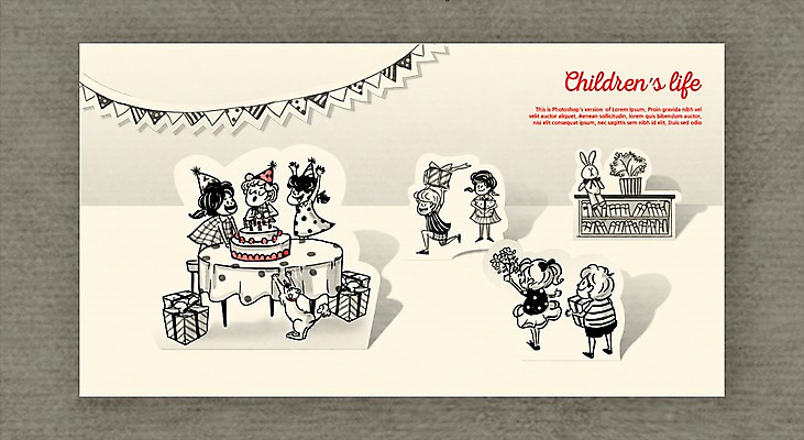 PSD 한마리 여자 남자 어린이라이프 어린이 인형 일러스트 탁자 집안 책장 실내 선물 사람 소녀 소년 여러명 책 반려동물 파티 케이크 축하 생일파티 생일 페이퍼아트 강아지 어린이만 국내일러스트 동물 1 라이프스타일 기념일 가구 다수 컨셉 디저트 이벤트 내부 개 파일형식