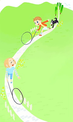 주간 PSD 나무 식물 여자 남자 길 어린이 일러스트 놀이 함께함 사람 잔디 야외 두명 전통놀이 개 즐거움 굴렁쇠 천진난만 어린이만 국내일러스트 자연요소 전통 감정 컨셉 포유류 놀이용품 파일형식